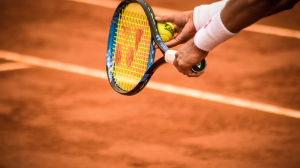 Tennis racket and ball